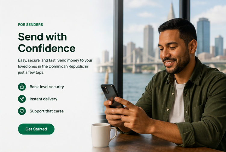 Dominican-American sender using PeCashGlobal to support family